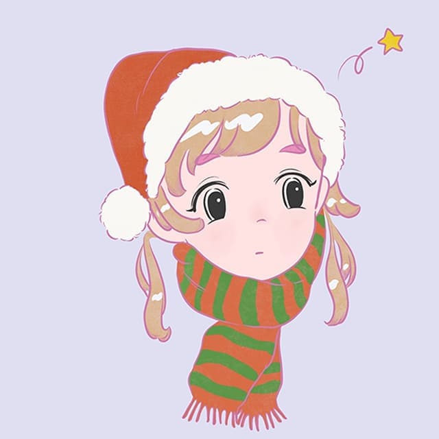 クリスマスの格好をした女の子のイラスト