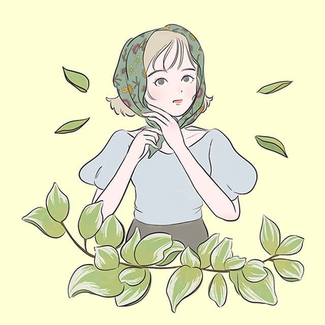 スカーフを被った女の子のイラスト