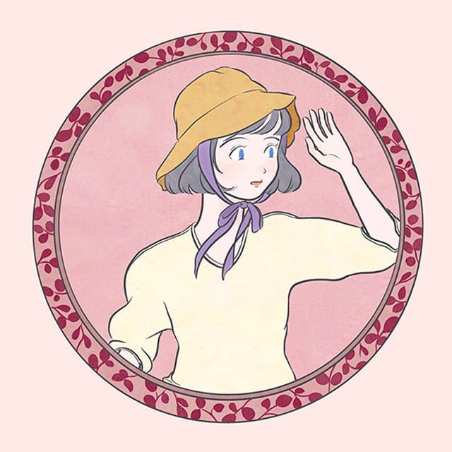 麦わら帽子を被った女の子のイラスト